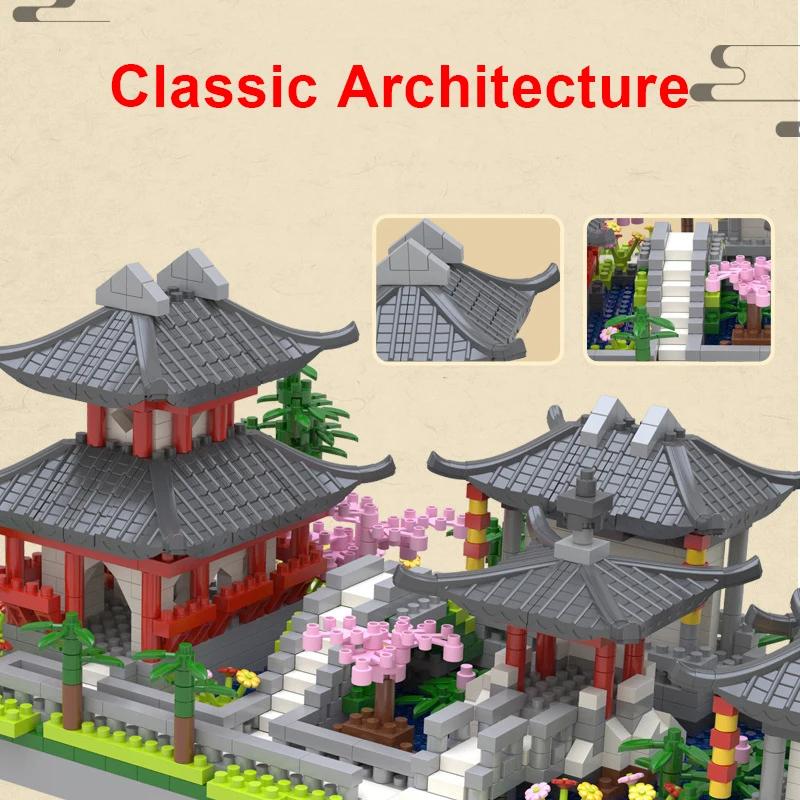 Chinese Suzhou Garden Micro Mini 2100pcs Building Blocks Set, Collectible Models of Classical Famous, Gifts for Teens Adults Age