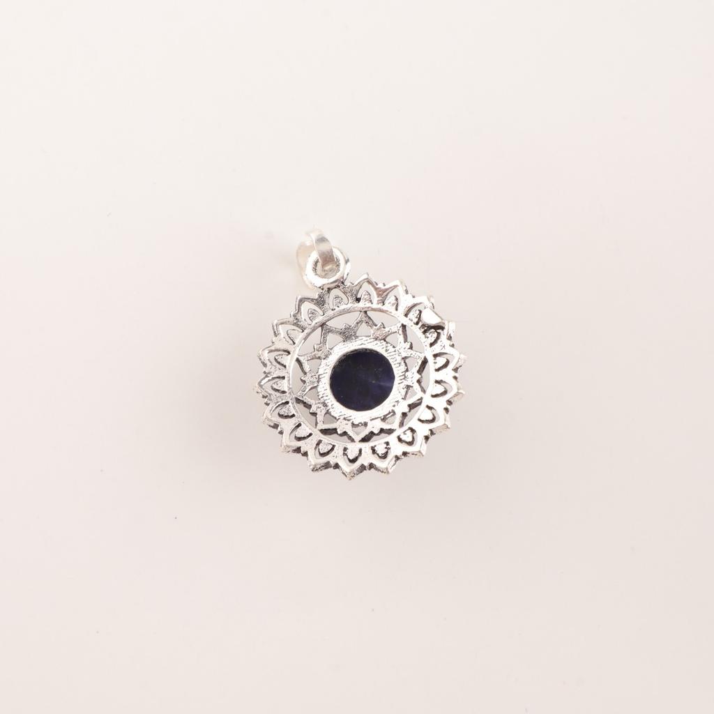 Pietra di Sodalite Gioielli in Argento Sterling 925 Ciondolo Artigianale 1.14" Collana CP-30-29