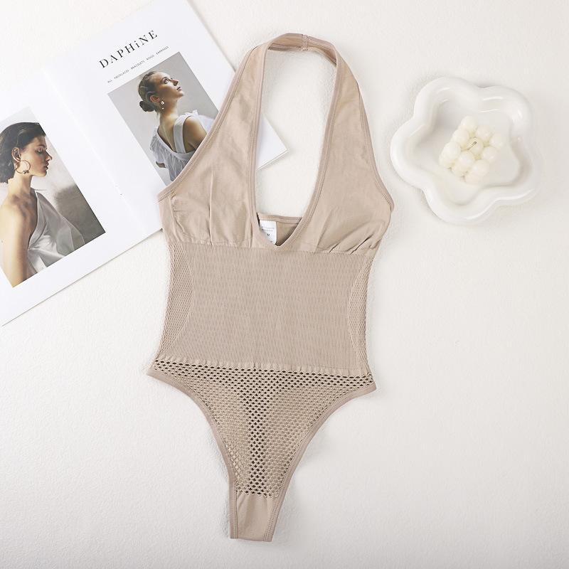 Sexy Sleeveless Jumpsuit for Women New Arrival Fashionable Women's Garment Halter Neck Slimming Waist Nude-Effect Jumpsuit