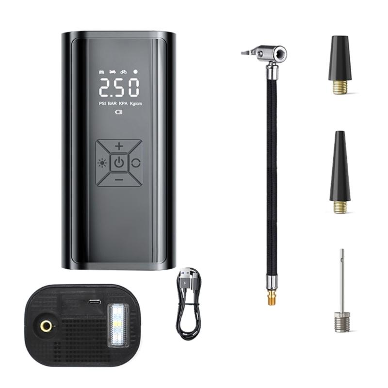 Car Air Compressor Mini-Portable Wireless Digital Electric Inflator Pump Inflatable for Auto Motorbike Bicycle-Tire Ball