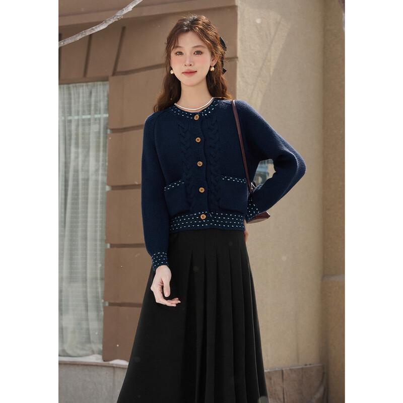 Women s Wool Blend Cable Knit Cardigan S