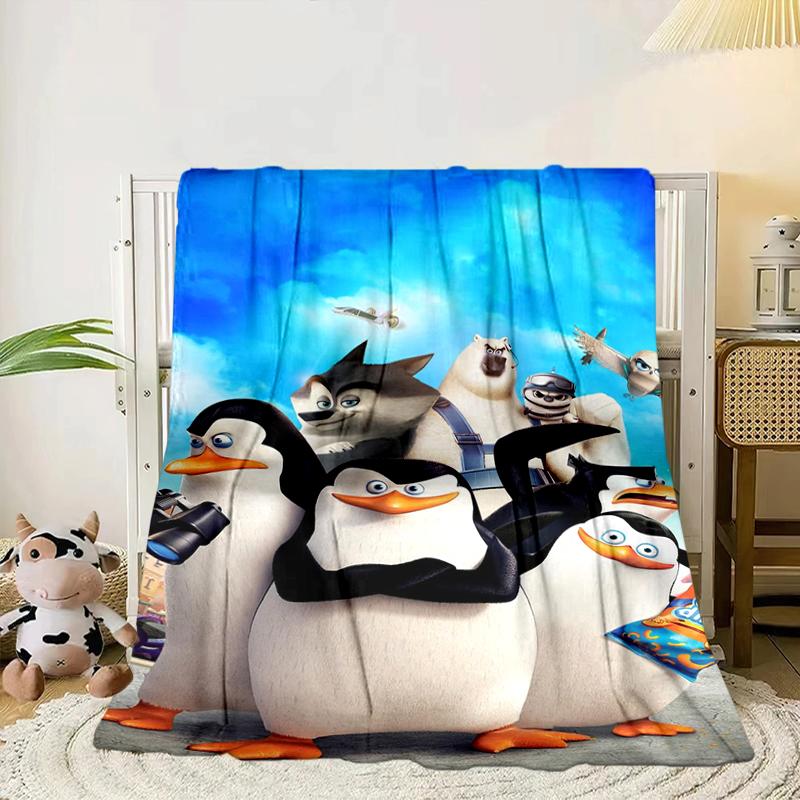 Coperta avventura pinguini Coperta in flanella per letto, divano, Campeggio, Escursionismo, Essenziali per picnic, regalo per la famiglia Regali per fan