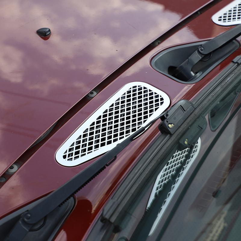 Stainless Steel Car Front Engine Hood Bonnet Vents Hood Air Outlet Trim Cover For Toyota FJ Cruiser 2007- Auto
