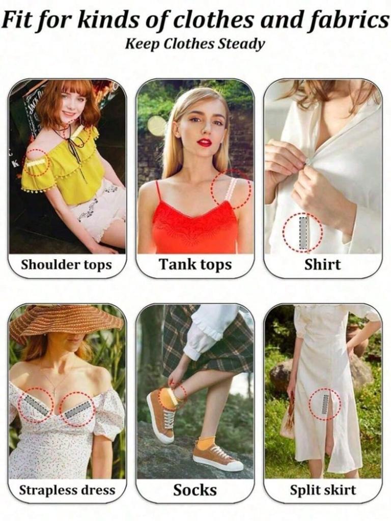 36pcs Anti-Peek Breast Tape, Women's Fashion Sticky Tape, Anti-Slip Clothing Tape, Dress Strap Grips, Double-Sided Wardrobe Tape