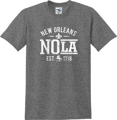 New Orleans Lousiana Est. 1718 NOLA Distressed Unisex T Shirt (S-5X)