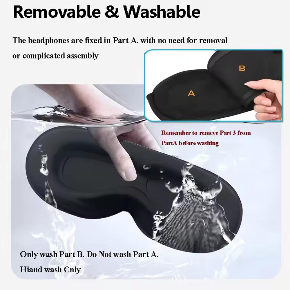 3D Bluetooth Eye Mask Sleep Headphones Soft Cotton Blindfold Wireless Sleep Mask Speaker Microphone Comfortable Music Earphones