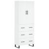 Exclusive House - White High Buffet 69.5x34x180 Cm Engineered Wood