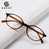 TR90 Retro Oval Small Frame Blue Light Blocking Glasses Women Cold Tea Tint Lightweight Full Rim Eyewear
