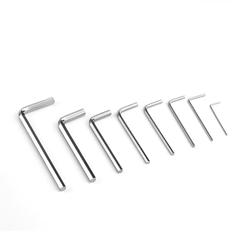 Nickel-Plated Flat Head L-Shaped Hex Key Screwdriver Tool, 0.9mm-8mm