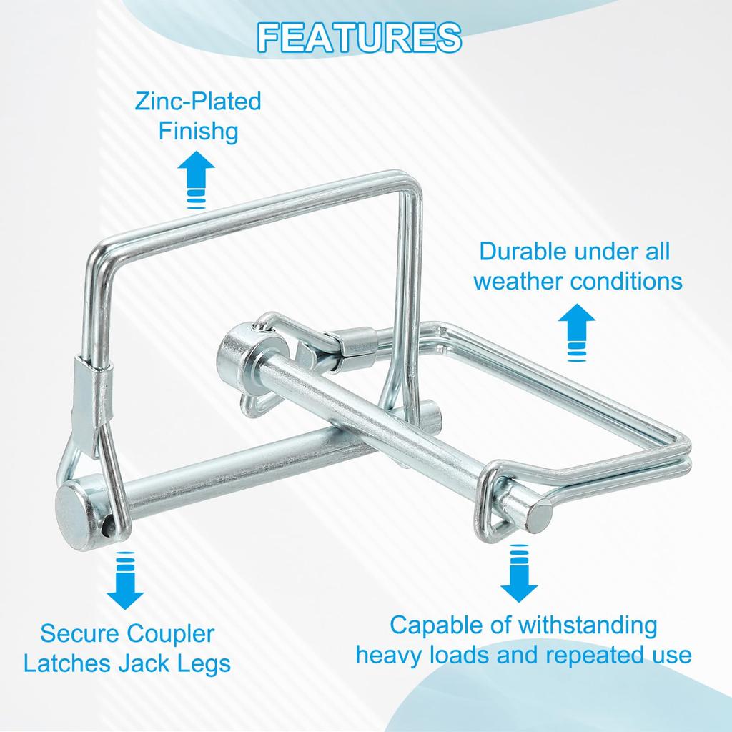 PATIKIL Trailer Coupler Pin 3/16x1-5/8" 8 Square Wires Lock Pin Shaft Lock Pin Safety
