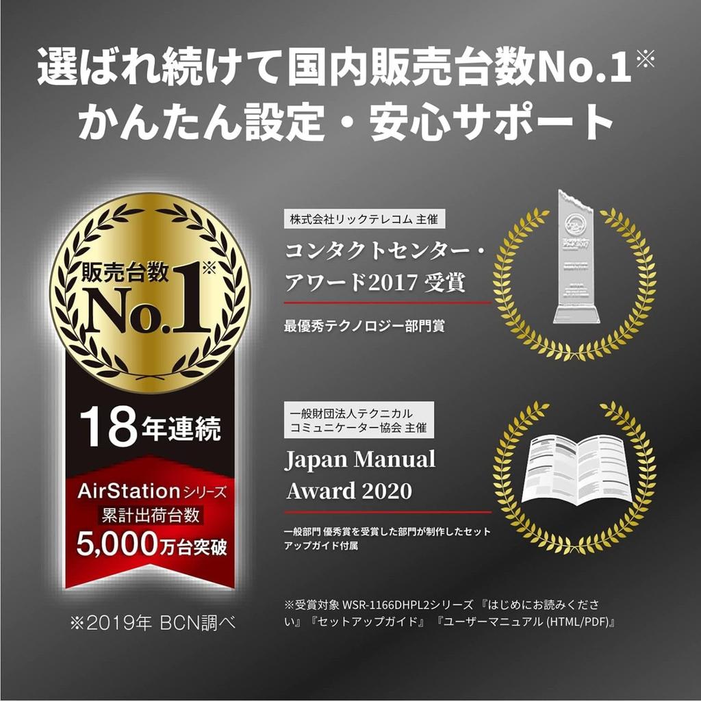 Refurbished Buffalo AX5700 WiFi Router Latest 6 Wireless LAN Made In Compatible with iPhone SE and Manufacturer (WXR-5700AX7S/D) - Wi-Fi 11ax/11ac