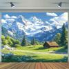 1 piece Alpine and Lake Luchina landscape background spring themed garden wall decoration no electricity required