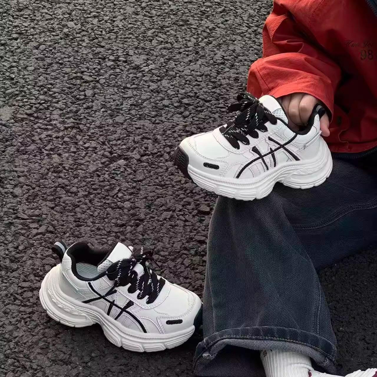 2026 Kids Lightweight White Loafers: Boys & Girls Spring Sports Shoes 32