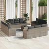 VidaXL Garden Lounge Set with Cushions 13 Pcs Grey Braided Resin 3218770