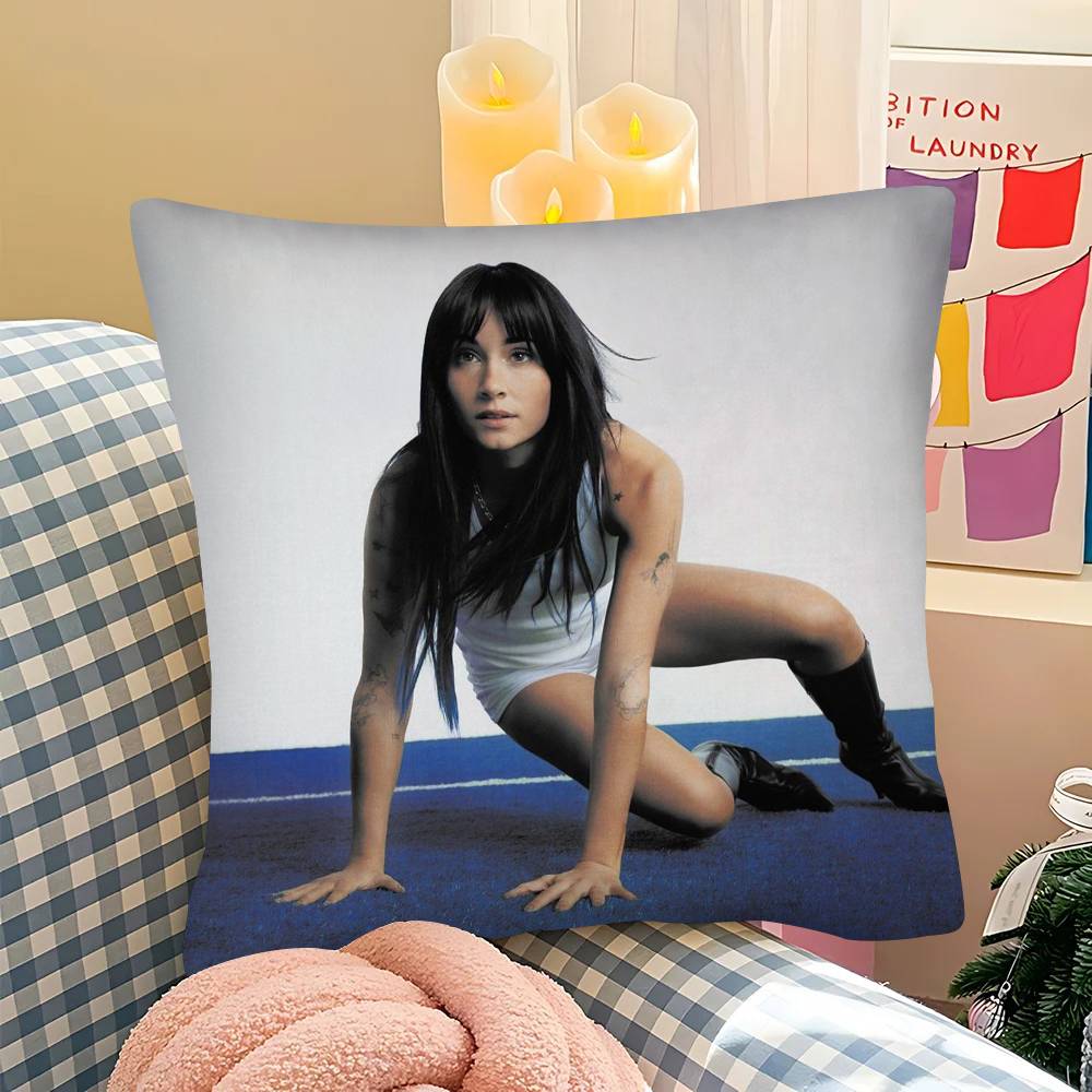 Pc AAitana Blaues Zimmer Kissenbezug Mode Quadratischer Kissenbezug Schlafzimmer Sofa Zimmer Ins Dekoration Freizeit