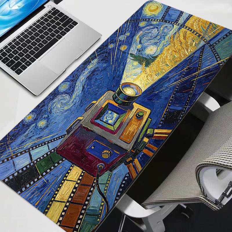 Mouse Pad Large Abstract Oil Painting Pc Computer Gamer Kawaii Gaming Accessories Mousepad Keyboard Desk Mat Carpet Table