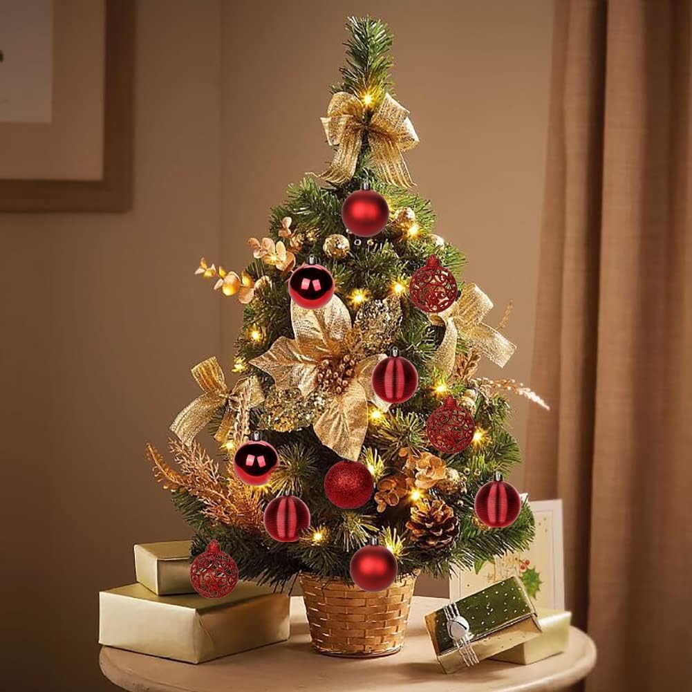 Villa Como Christmas Ball Halloween Tree Set of Christmas Party Interior New Christmas Sparkly Red Ornaments, Ornaments, Ornaments, 30, 6cm, Stylish,