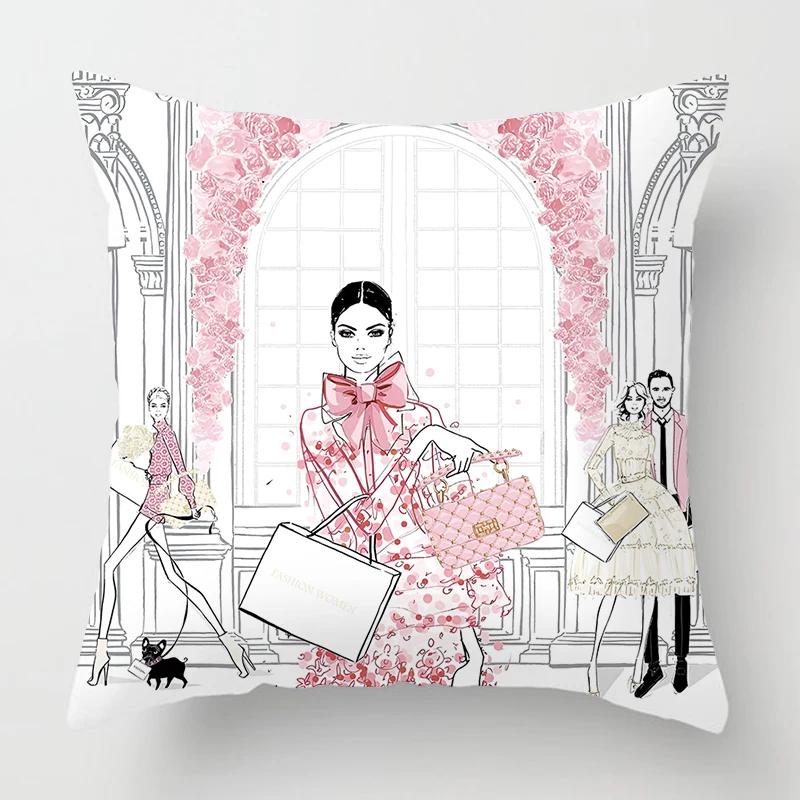 

Скандинавская Мода Дамская Наволочка Домашнее Украшение Украшение для Дивана Наволочка Чехол для Подушки Чехол для Подушки 40x40cm слоновая кость