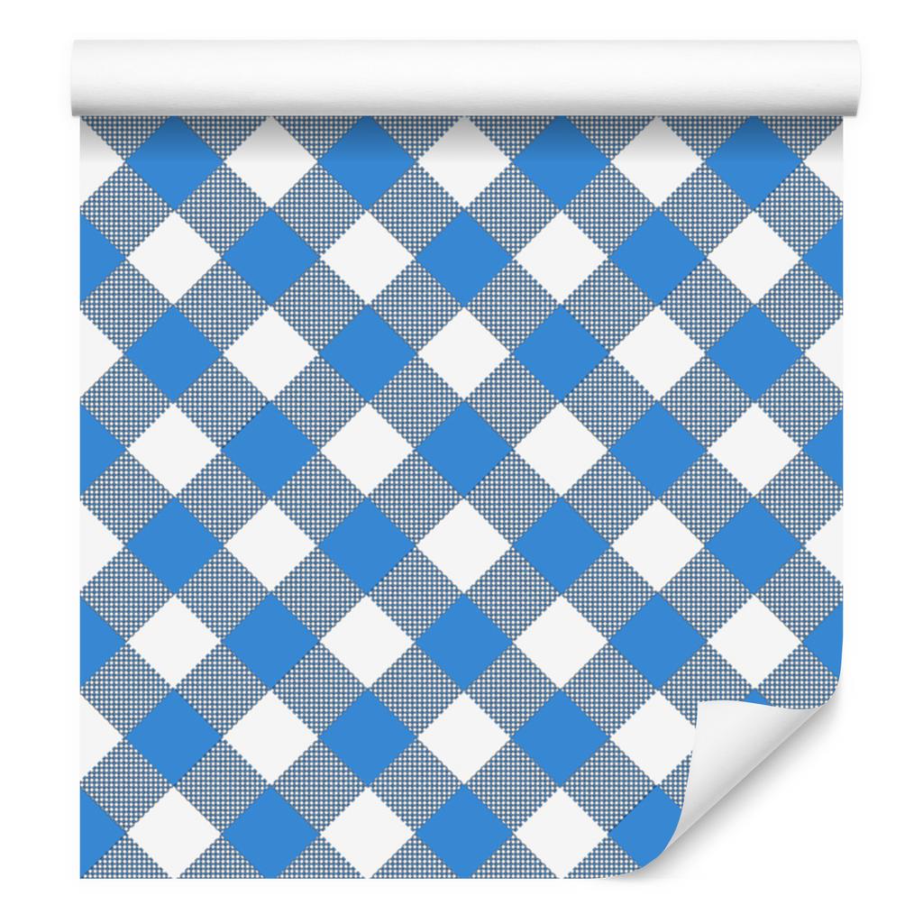 Blue Checkered Wallpaper, Blue, Azure and White, 50x1000