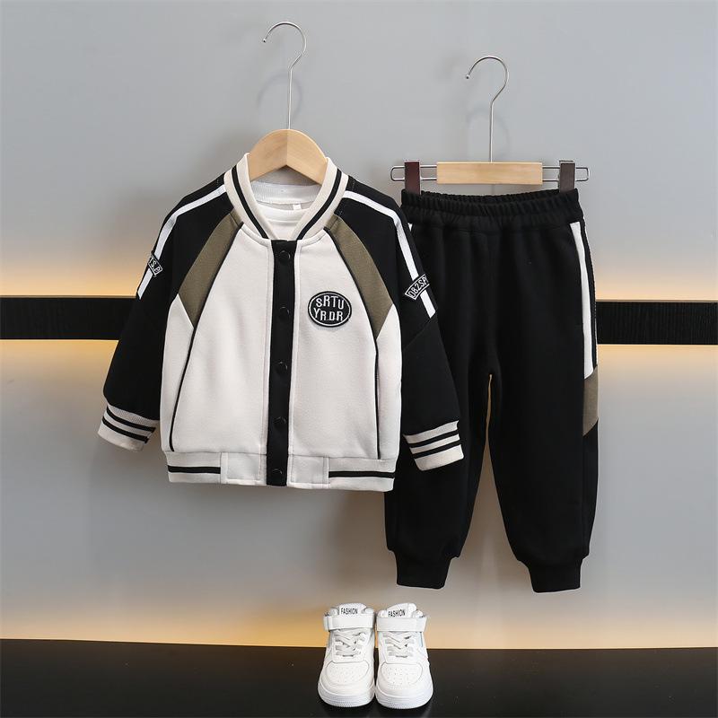 

2025 Kids Autumn Baseball Uniform - Stylish Boy s Fall Outfit Set 90 cm грязно-белый