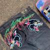 Potlačené Street Jeans pánske Y2K hip-hopové nohavice s vysokým pásom rovné retro voľné široké nohavice džínsové nohavice Európske a americké