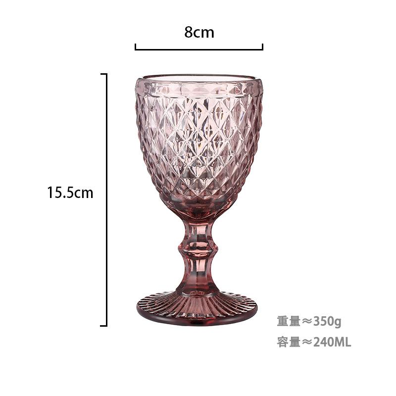 European relief red wine glass stained glass beverage cup thickened juice milk cup wedding goblet