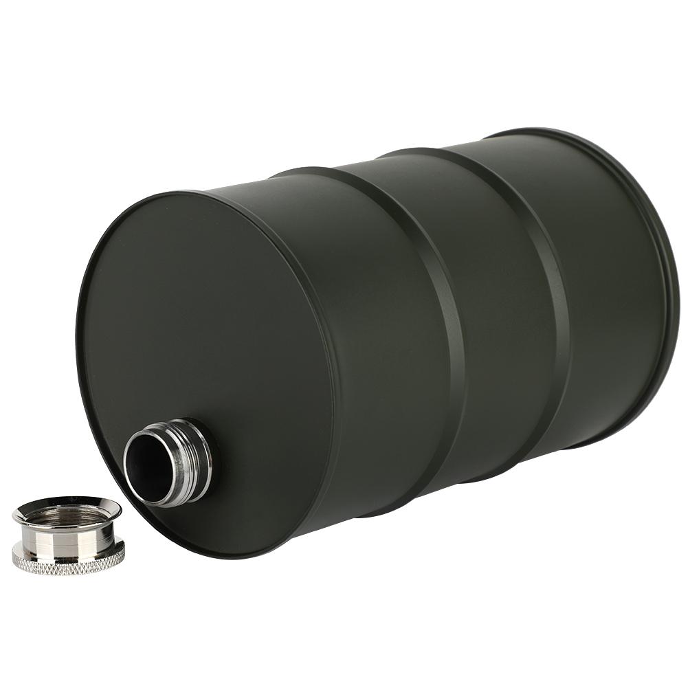 700ml Portable Stainless Steel Beer Barrel Wine Liquor Hip Flask with Sealing Lid(Black)