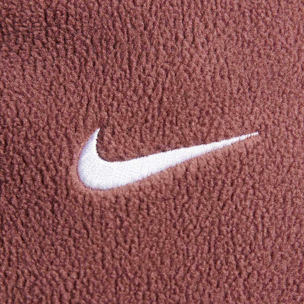 Nike Therma-Fit Oversized Solid Color Stand Collar Comfortable Fashion Long Sleeve Sweatshirt Women Sweatshirt Red-Brown FV7956218