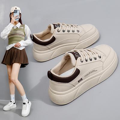 White Shoes for Women New Spring Students Korean Style Versatile Casual Ins Fashion Shoes Thick Bottom Fashion Sneakers Sh508