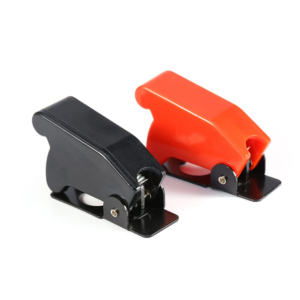 5PCS Safety Switch Cover Car Truck Automotive Toggle Rocker Switch Guard Plastic Shell Metal Spring Safety Switch Cover 12mm Mounting Dimensions