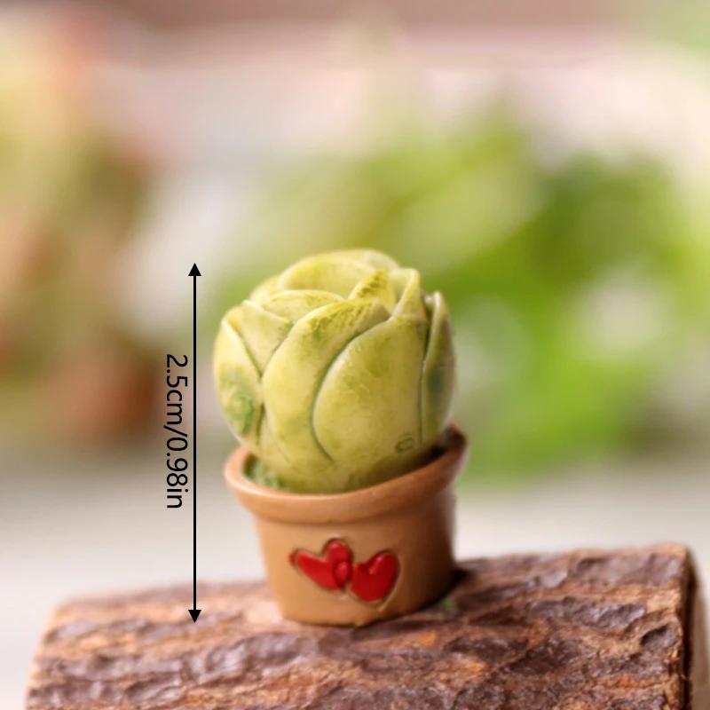 Simulierter Kaktus, kleine Topfpflanze, Mikro-Landschaft, für den Schreibtisch, dekoratives Kunstharz, Basteln, Gartendekoration, Cartoon-Kaktus, Mini-Bonsai