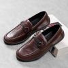 Doudou Shoes Men's Summer New Men's Business Casual Leather Shoes, One for Lazy People