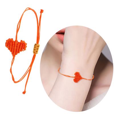Artisan Crafted Couple Matching Bracelets Bohemian Knot Heart Design Soft Cotton Cord Handmade Jewelry Romantic Gift