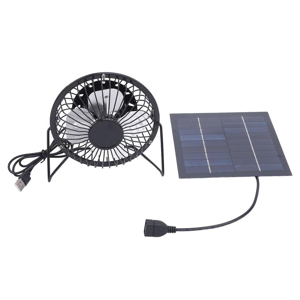 5W Solar Panel 5V High Performance Monocrystalline Solar Panel Charger with 4 Inches Fan for Outdoor Security Camera