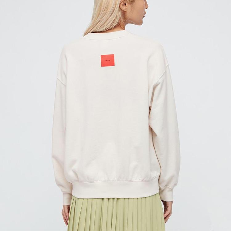 Uniqlo X Louvre Museum Long Sleeve Crew Neck Loose Regular Sweatshirt Women sweatshirt Light-Beige 435837-30