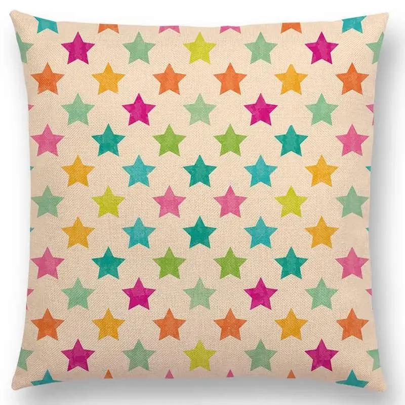 Kolorowe Kwiaty Liście Kropki Poszewka na Poduszkę na Sofę Gwiazdy Fale Wzór Geometryczny Pastelowe Trójkąty Diament Tęcza Poszewka na Poduszkę