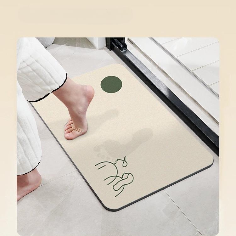Modern Simple Wind Milk Color Household Diatom Mud Mat Simple Advanced Sense Bathroom Mat Non-slip Absorbent Mat