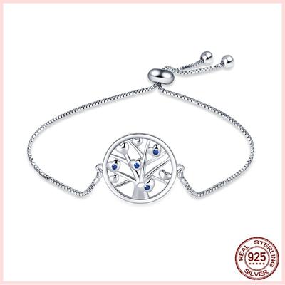 925 Sterling Silver Adjustable Size Life Tree Chain Bracelet For Women Authentic Silver Jewelry Gift Pulseira Prata 925 Feminina