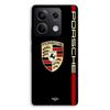 Case - MANIACASE - Xiaomi Redmi Note 13 5G - Silicone TPU - Red and Gold PORSCHE Logo - Black Background