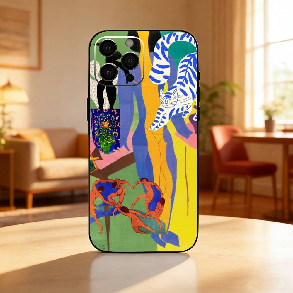 Henri Matisse Art Painting Phone Case For iPhone17,16,15,14,13,12 Plus,Max Soft Silicone Black Cover