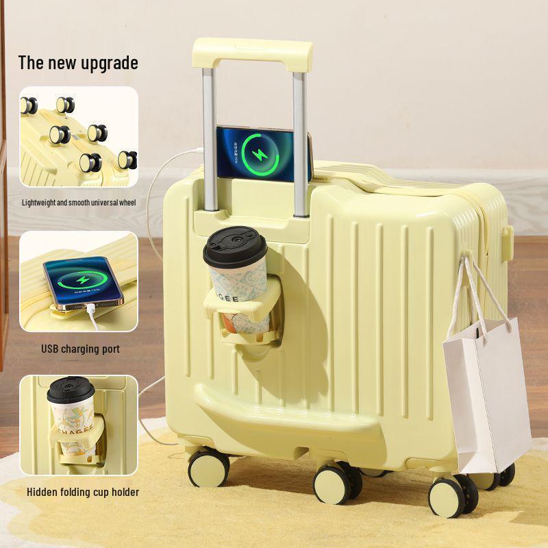 Sturdy Folding Children's Ride-On Suitcase with Magic Trolley and Secure Travel Lock