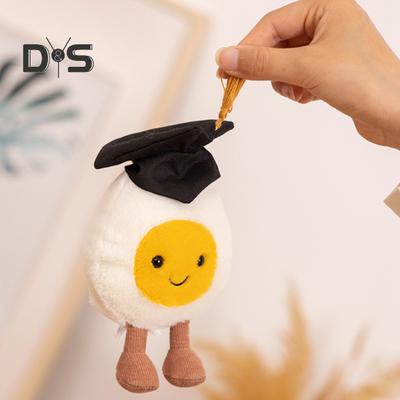Gekochtes Ei, Stofftier, 14 cm, fröhliches gekochtes Plüsch-Ei, flauschiges Plüsch-Ei, lustiges Abschlussgeschenk für Feinschmecker, Sportfans, Naturliebhaber