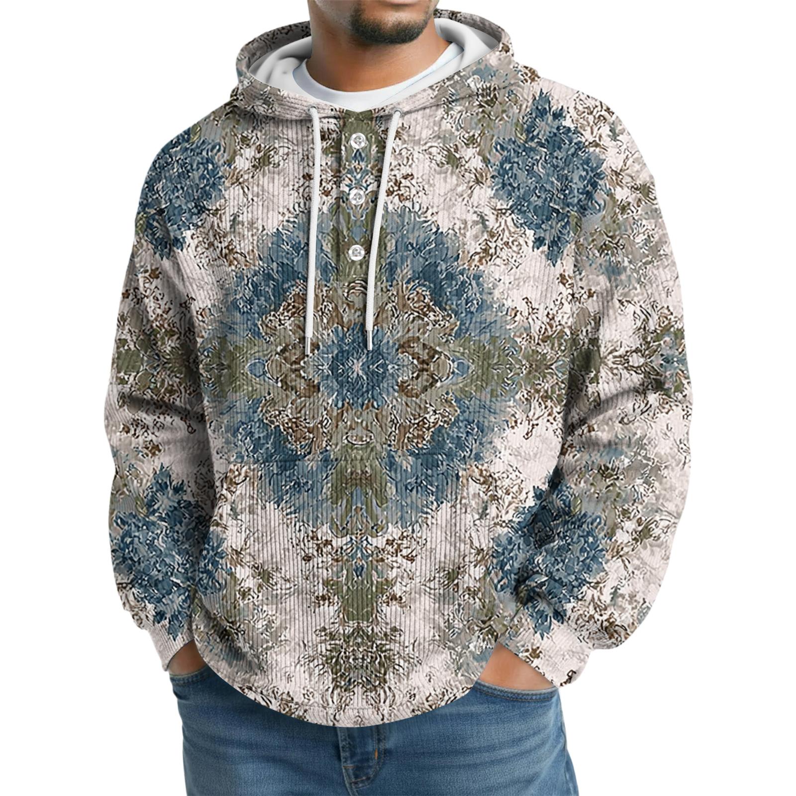 

Мужская вязаная толстовка с капюшоном, повседневная толстовка с длинными рукавами L