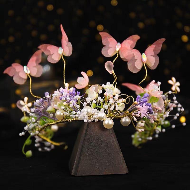 Flower Headbands For Girls Flower Hair Wreath Women Wedding Floral Crowns Princess Party Dance Hairband Flower Girls Headpiece