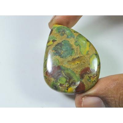 29X36X05 MM Natural Fruit Jasper Pear Shape Cabochon Loose Gemstone 46Cts. SK-4172