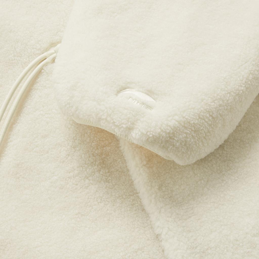 Li Ning Comfortable Casual Simple V-Neck Knit Sweater Women Tops Off-White AFDV146-3