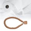 Natural Fiber Rope and Wood Toilet Paper Roll Holder No Drill Design Tissue Storage and Towel Shelf For Rental Homes