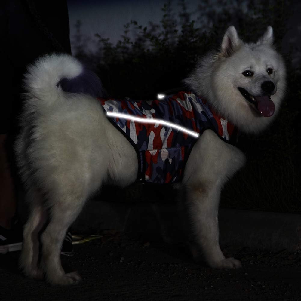 Dog Anxiety Jacket- Keep Calmig Vest Reflective Thunder Coat with D-Ring and Training Handle for Small Medium Large Dogs,Camouflage