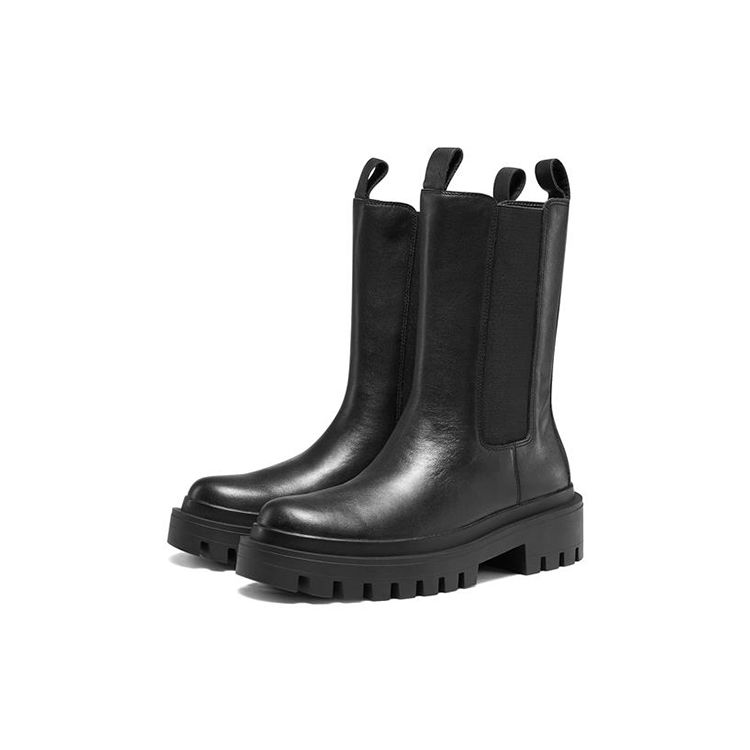 Skechers Comfortable Mid-Calf Martin Boots Women Boots 167345-BBK