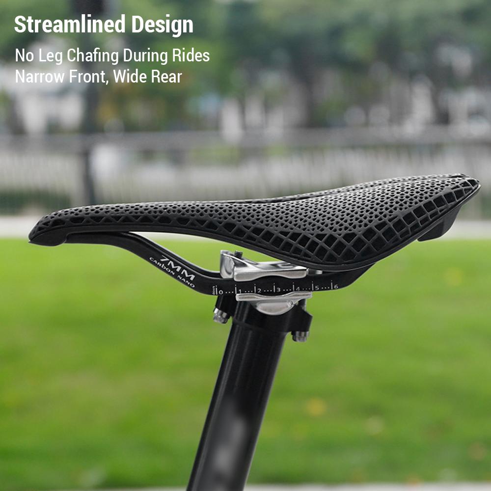 Extra Padded Bike Seat Cushion Cover 3D Printed Bike Saddle for Men/Women Carbon Fiber Bike Seat
